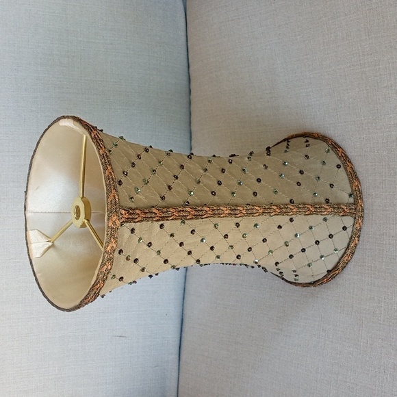 Fabric with Beads & Sequins Lamp Shade 10" Long - Picture 5 of 8